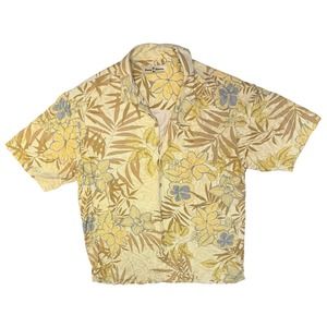 Tommy Bahama Floral Palm Hawaiian Silk‎ Shirt Sz S